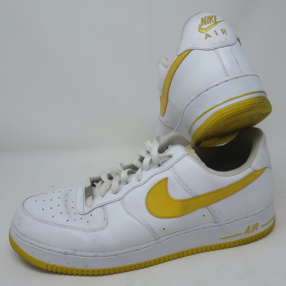 Nike Air Force 1 Low Size 14 White Varsity Maize Yellow Athletic Shoe 315122-172